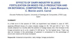 Effects of dairy-industry sludge fertilization on mixed field production and on botanical composition 